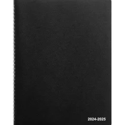 Staples 2024-2025 8" x 11" Academic Weekly & Monthly Appointment Book, Faux Leather Cover, Black (ST60363-23)