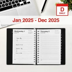 Staples 2025 5" x 8" Daily Appointment Book, Black (ST58452-25) Clearance