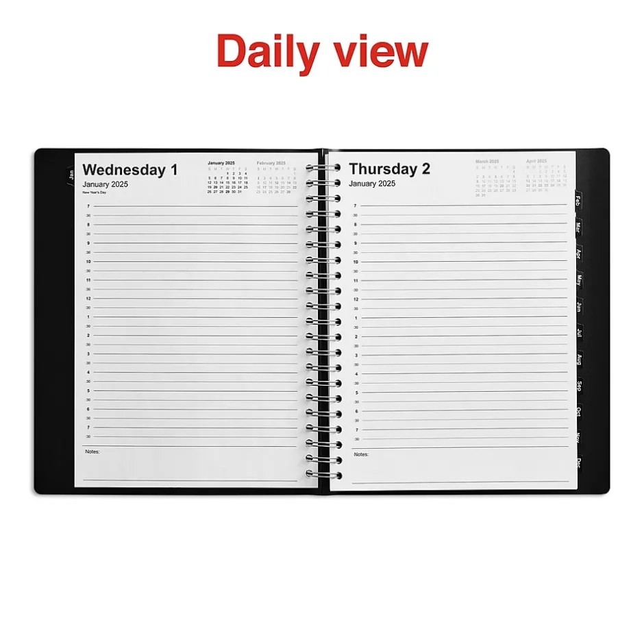 Staples 2025 8" x 11" Daily Appointment Book, Black (ST58453-25) Best