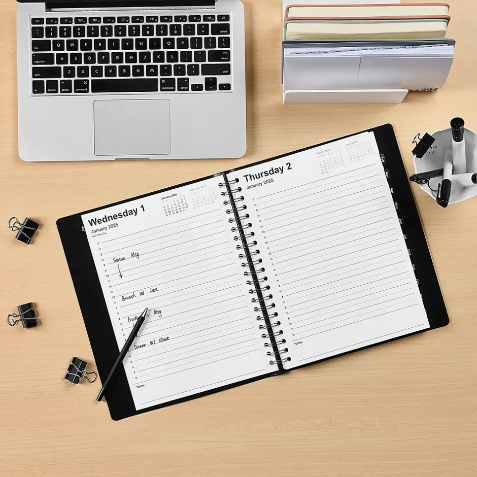 Staples 2025 8" x 11" Daily Appointment Book, Black (ST58453-25) Best
