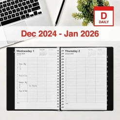 Staples 2025 8" x 11" Four-Person Daily Appointment Book, Black (ST58479-25)