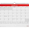 Staples 2025 15" x 12" Wall Calendar, Red/White (ST52080-25) New