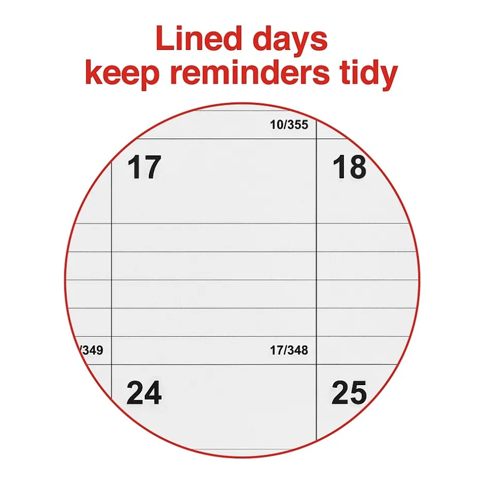 Staples 2025 22" x 29" Wall Calendar, White/Red (ST53914-25) Best