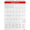 Staples 2025 12" x 17" Wall Calendar, White/Red (ST53913-25) Discount