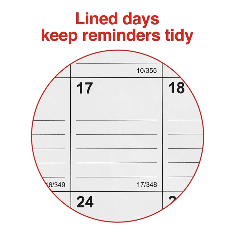 Staples 2025 12" x 17" Wall Calendar, White/Red (ST53913-25) Discount