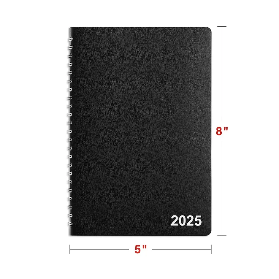 Staples 2025 5" x 8" Weekly & Monthly Appointment Book, Black (ST58454-25) Outlet