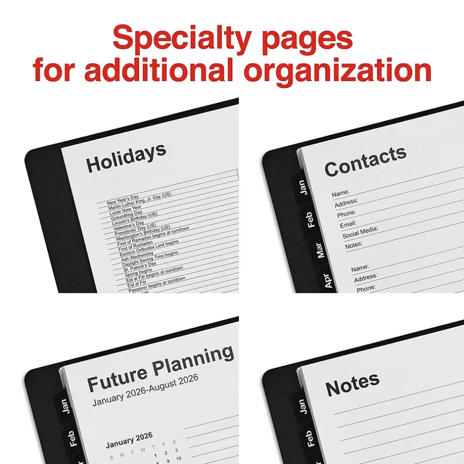 Staples 2025 5" x 8" Weekly & Monthly Appointment Book, Black (ST58454-25) Outlet