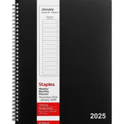 Staples 2025 8" x 11" Weekly & Monthly Appointment Book, Assorted Colors (ST12940-25) Sale