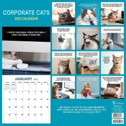 TF Publishing 2025 12" x 12" Corporate Cats Wall Calendar (25-1005) Discount