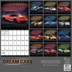 TF Publishing 2025 12" x 12" Dream Cars Wall Calendar (25-1008) Outlet