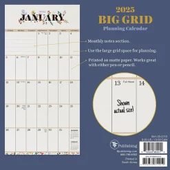 TF Publishing 2025 Big Grid-Floral 7" x 7" Monthly Wall Calendar (25-2110) Online