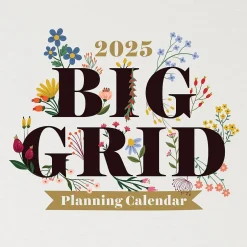 TF Publishing 2025 Big Grid-Floral 12" x 12" Monthly Wall Calendar (25-1103) Hot