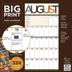 TF Publishing 2025 Big Print 12" x 12" Monthly Wall Calendar (25-1104) Best