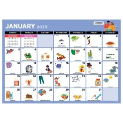 TF Publishing 2025 Every Day's A Holiday 12" x 17" Monthly Desk Pad Calendar (25-8500) Clearance