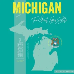 TF Publishing 2025 Home: Michigan 12" x 12" Monthly Wall Calendar (25-1130) New