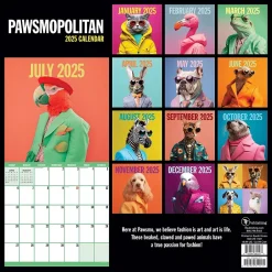 TF Publishing 2025 Pawsmopolitan 12" x 12" Monthly Wall Calendar (25-1122) New