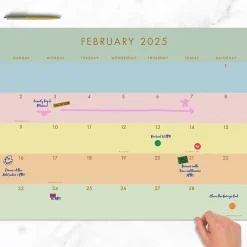 TF Publishing 2025 Super Stripe 17" x 22" Monthly Desk Pad Calendar (25-8210) Hot