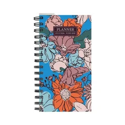 TF Publishing 2024-2025 True Blue Flowers 3.5" x 6.5" Academic Weekly & Monthly Planner, Paperboard Cover, Multicolor Discount