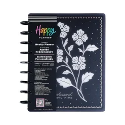 The Happy Planner 2025 Ink & Ivy 7" x 9.25" Weekly & Monthly Planner, Plastic Cover, Black/White (PPCD12-566) Clearance