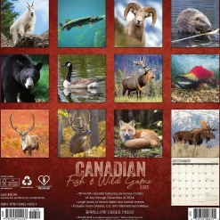 Willow Creek 2025 Canadian Fish & Wild Game 12" x 12" Monthly Wall Calendar (42137) Outlet