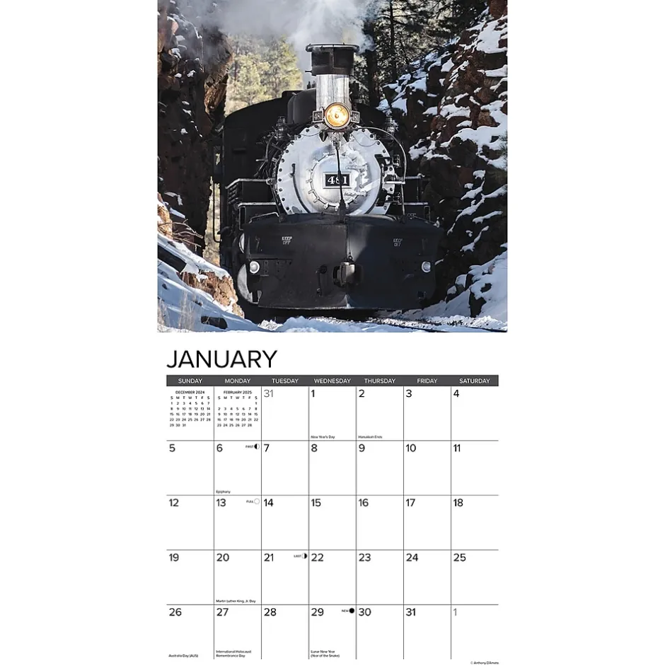 Willow Creek 2025 Colorado Narrow Gauge Railroads 12" x 12" Monthly Wall Calendar (42533) Outlet