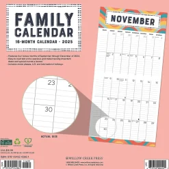 Willow Creek 2025 Family Planner 12" x 12" Monthly Wall Calendar (42861) Clearance