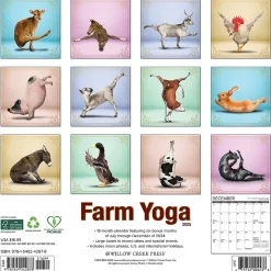 Willow Creek 2025 Farm Yoga 12" x 12" Monthly Wall Calendar (42878) New