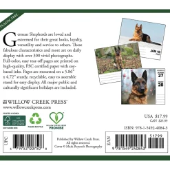 Willow Creek 2025 German Shepherds 6" x 5.5" Day-to-Day Calendar, Multicolor (40843) Clearance