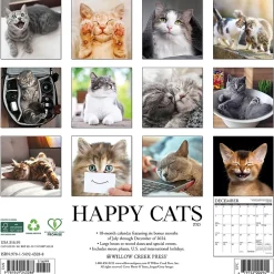 Willow Creek 2025 Happy Cats 12" x 12" Monthly Wall Calendar (43288)