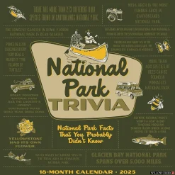 Willow Creek 2025 National Park Trivia 12" x 12" Monthly Wall Calendar (47224)