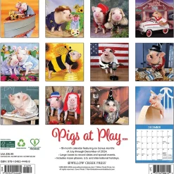 Willow Creek 2025 Pigs at Play 12" x 12" Monthly Wall Calendar (44469) Hot