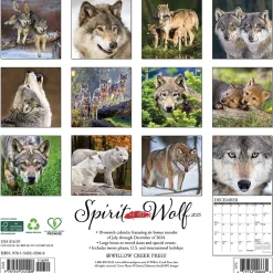 Willow Creek 2025 Spirit of the Wolf 12" x 12" Monthly Wall Calendar (45008) New