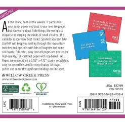 Willow Creek 2025 Sprinkle Sarcasm Like Confetti 6.2" x 5.4" Day-to-Day Calendar (41024) Outlet