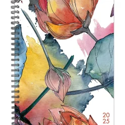 Willow Creek 2025 Watercolor Flora 6.5" x 8.5" Weekly Planner Cover, Multicolored (48887)