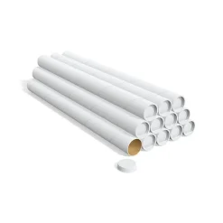 Staples 3" x 36" Mailing Tube with Caps, White, 12/Carton (ST55306)* Mailing Tubes