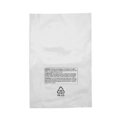 Laddawn 11" x 14" Suffocation Warning Layflat Poly Bags, 2 Mil, Clear, 1000/Carton (16120)* Layflat Bags