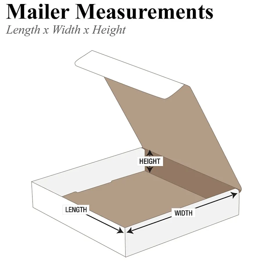 Unbranded 5" x 5" x 1" Corrugated Mailers, White, 50/Bundle (M551)* Corrugated Mailers