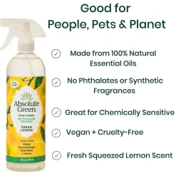 Absolute Green Natural All-Purpose Cleaner, Fresh Lemon Scent, 25 Fl Oz., 6/Carton (AG2-ST-6)