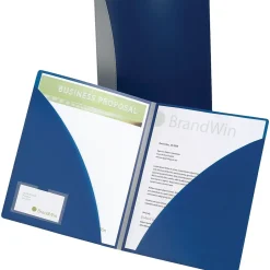 ACCO 2 Pocket Plastic Presentation Folder, Blue (GBC21538) Clearance