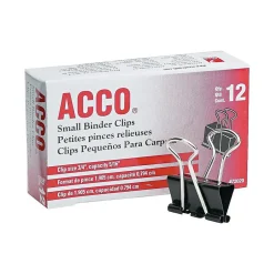 ACCO Small Binder Clips, Black, 12/Box (A7072020) Hot
