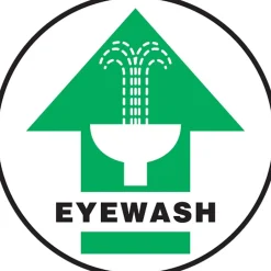 Social Distance Signage<Accuform Slip-Gard EYEWASH Round Floor Sign, Black/Green/White, 8"Dia. (MFS1808)