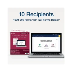 Online 2024 1099-DIV Tax Form with Access to Tax Forms Helper, 4-Part, 2-Up, Copy A, 1, B, 2, 10/Pack (STAX5DV-24) Tax Forms