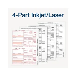 2024 1099-INT Tax Form with Self-Seal Envelope, 4-Part, 2-Up, Copy A, 1, B, 2, 12/Pack Tax Forms