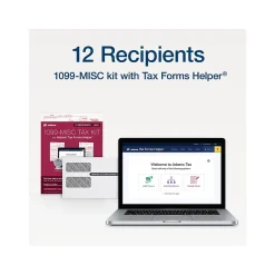 Online 2024 1099-MISC Tax Form with Self-Seal Envelopes and Tax Forms Helper, 4-Part, 2-Up, Copy A, 1, B, 2, 12/Pack Tax Forms