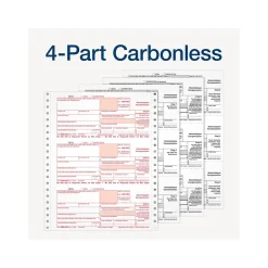 New 2024 1099-NEC Tax Form, 4-Part, 3-Up, Copy A, 1, B, 2, 24/Pack (STAX524NEC-24) Tax Forms