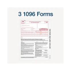2024 1099-NEC Tax Form with Self-Seal Envelope, 4-Part, 3-Up, Copy A, 1, B, 2, 12/Pack (STAX512NEC-24) Tax Forms
