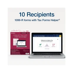 Discount 2024 1099-R Tax Form with Access to Tax Forms Helper, 5-Part, 2-Up, Copy A, 1, B, 2, 10/Pack (STAX5R-24) Tax Forms