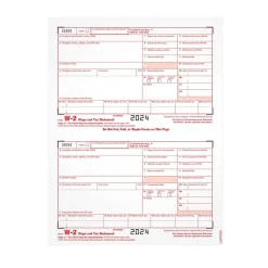 2024 W-2 1-Part Copy A Laser/Inkject Tax Forms, 100/pack (LW2FEDAW3) Tax Forms