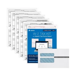 Hot 2024 W-2 Tax Form with Self-Seal Envelopes and Access to Tax Forms Helper, 6-Part, 2-Up, Copy A, 1, B, C, 2, D, 12/Pack Tax Forms