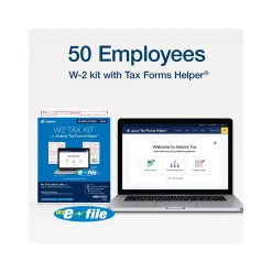 Online 2024 W-2 Tax Form with W-3 Forms and Access to Tax Forms Helper, 6-Part, 2-Up, Copy A, 1, B, C, 2, D, 50/Pack Tax Forms